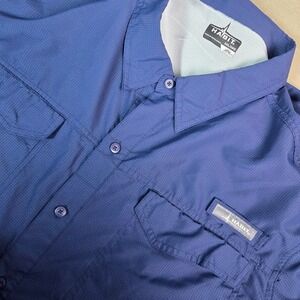 Habit Mens Long Sleeve Shirt‎ 3XL Vented Blue Solar Factor Outdoor Fishing
